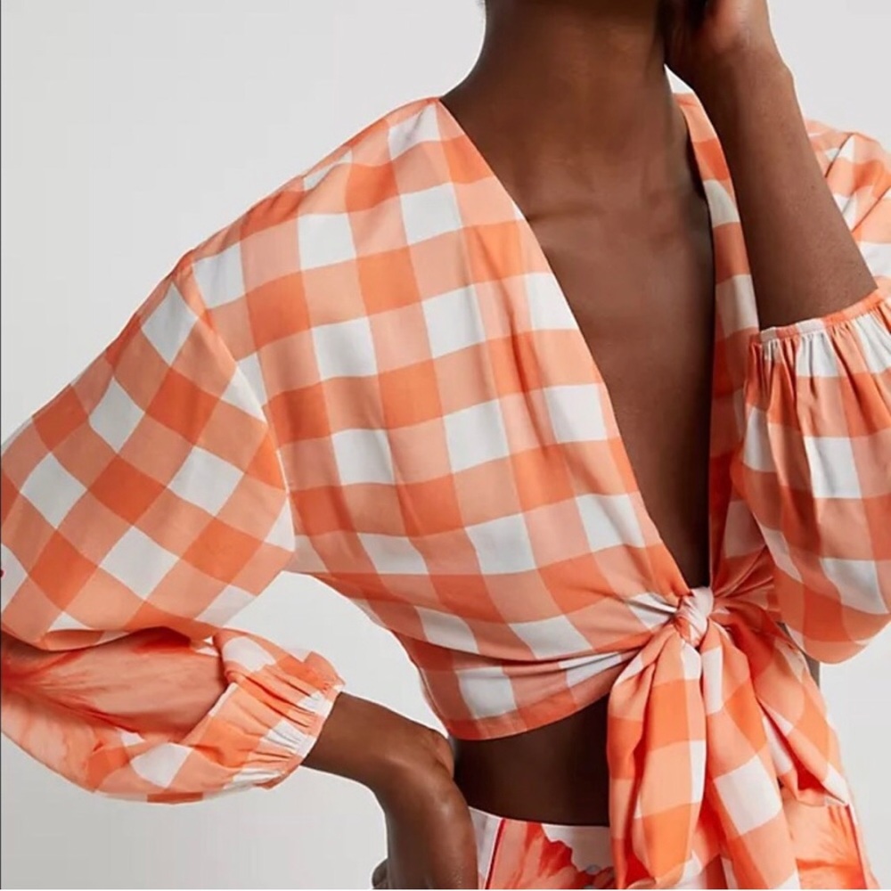 Anthropologie 3-pc set. Blouse, swim top, swim bottom.
